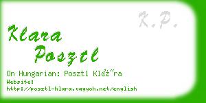 klara posztl business card